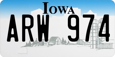 IA license plate ARW974