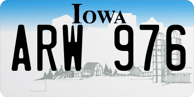 IA license plate ARW976