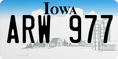 IA license plate ARW977