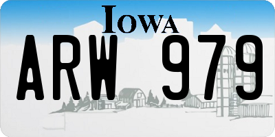 IA license plate ARW979