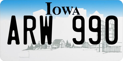 IA license plate ARW990