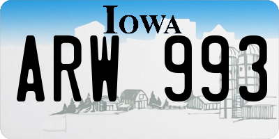 IA license plate ARW993