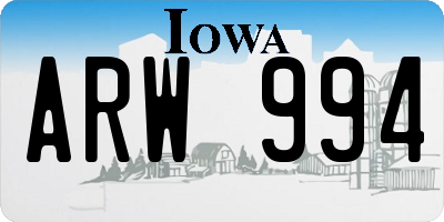 IA license plate ARW994