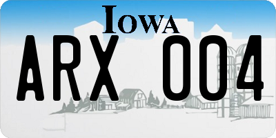 IA license plate ARX004