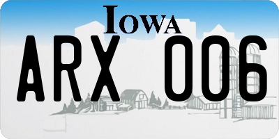 IA license plate ARX006