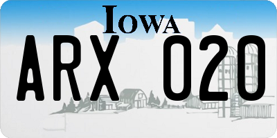 IA license plate ARX020