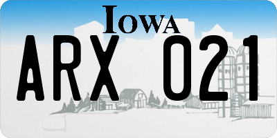 IA license plate ARX021
