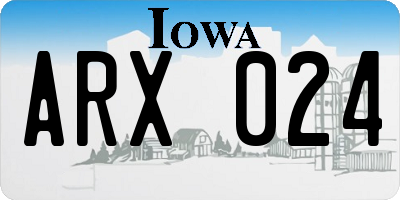 IA license plate ARX024