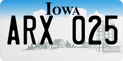 IA license plate ARX025
