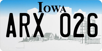 IA license plate ARX026