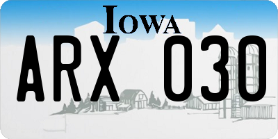 IA license plate ARX030