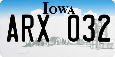 IA license plate ARX032