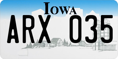 IA license plate ARX035
