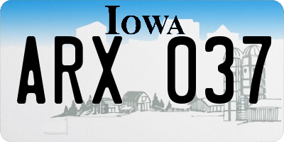 IA license plate ARX037
