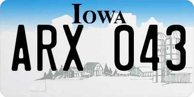 IA license plate ARX043