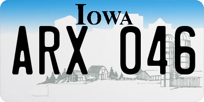 IA license plate ARX046
