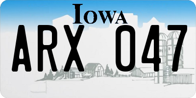 IA license plate ARX047