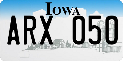 IA license plate ARX050