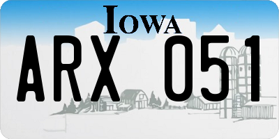 IA license plate ARX051