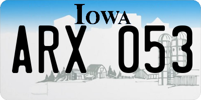 IA license plate ARX053