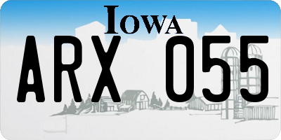 IA license plate ARX055