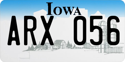 IA license plate ARX056