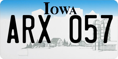 IA license plate ARX057