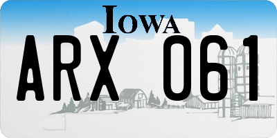 IA license plate ARX061