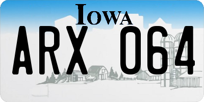 IA license plate ARX064