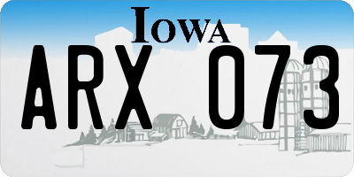 IA license plate ARX073