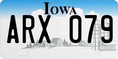 IA license plate ARX079