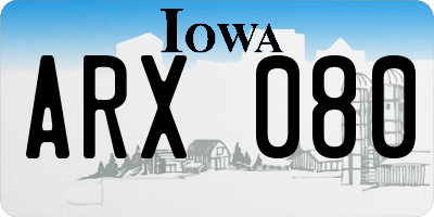 IA license plate ARX080