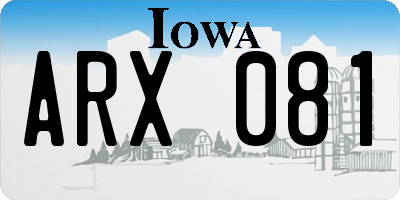 IA license plate ARX081