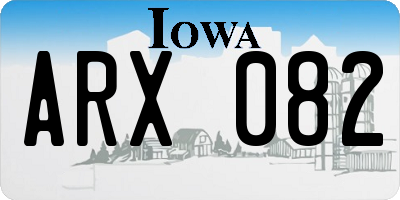IA license plate ARX082