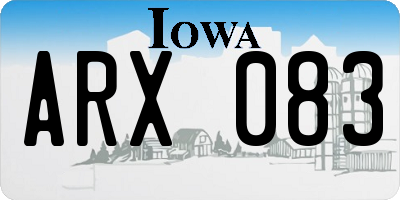 IA license plate ARX083