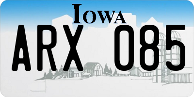 IA license plate ARX085