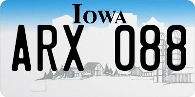 IA license plate ARX088