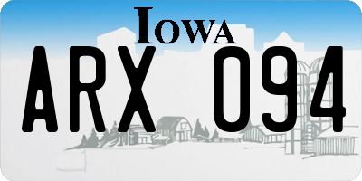 IA license plate ARX094