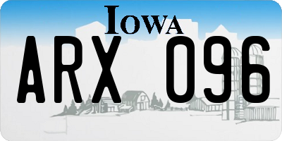 IA license plate ARX096