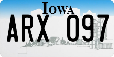 IA license plate ARX097