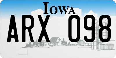 IA license plate ARX098