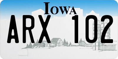 IA license plate ARX102