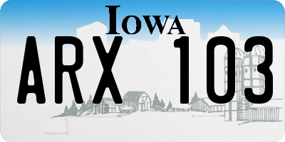IA license plate ARX103