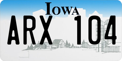 IA license plate ARX104