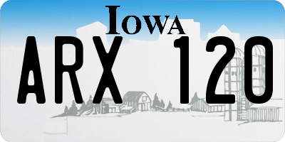 IA license plate ARX120