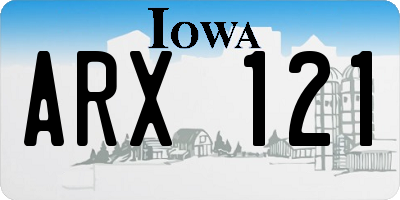 IA license plate ARX121