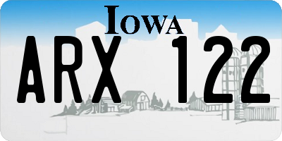 IA license plate ARX122
