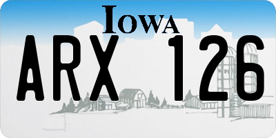IA license plate ARX126