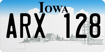 IA license plate ARX128