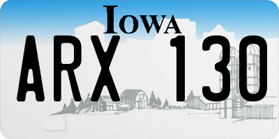 IA license plate ARX130